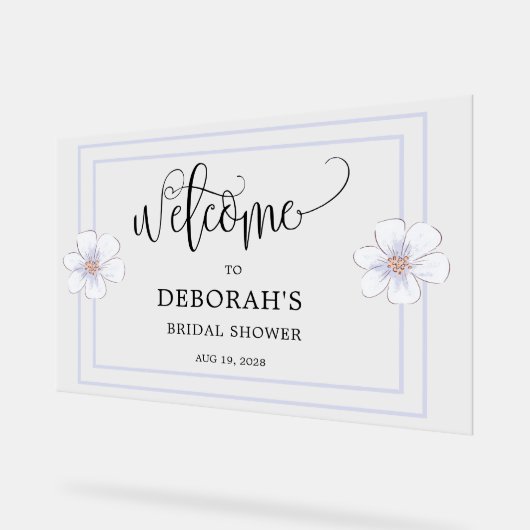 Romantische Sering Bloemige Bruidsborrel Acryl Bord (Hoek)