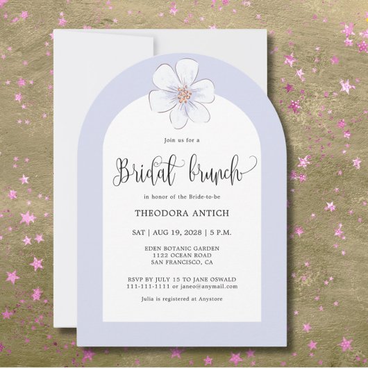 Romantische Sering Bloemige Bruidsbrunch Kaart