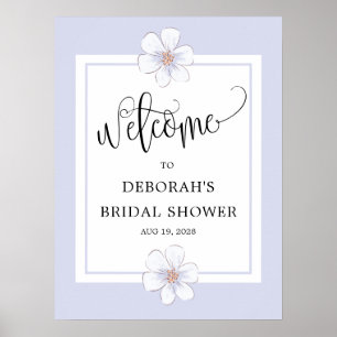 Romantische Sering Bloemige Bruiloftsdouche Poster