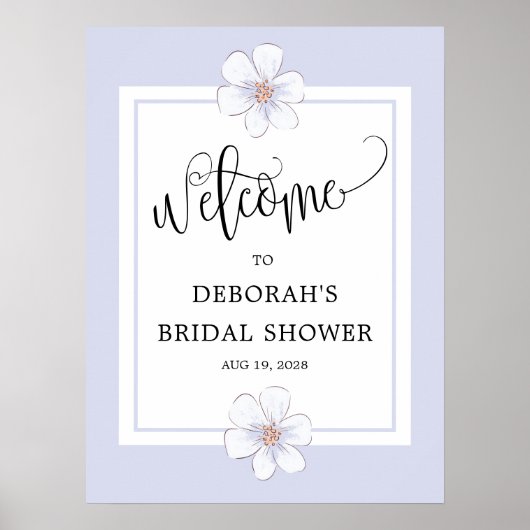 Romantische Sering Bloemige Bruiloftsdouche Poster (Voorkant)