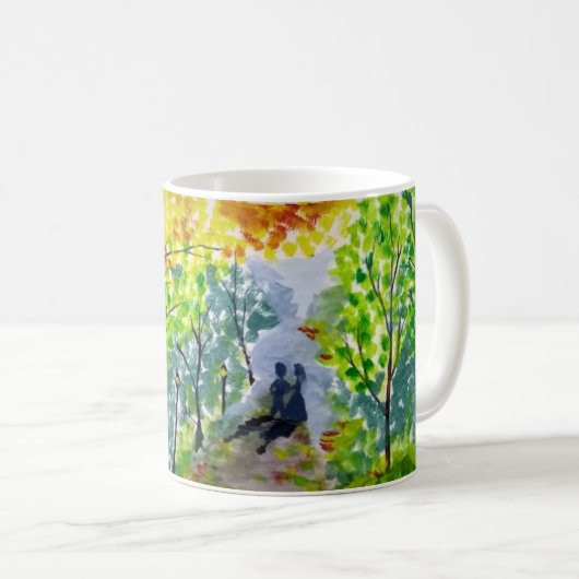 Romantische setting koffie mok door Rashmi (Voorkant rechts)