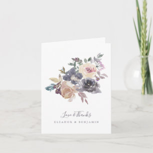Romantische Sfeervolle Bloemige Trouwdag Liefde Be Bedankkaart