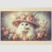 Romantische Shabby Chic Bloemkat Decoupage  Tissuepapier (Voorkant)