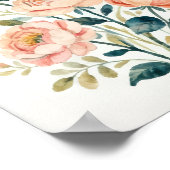 Romantische Shabby Chic Bloemkunst Poster (Hoek)