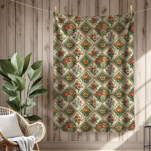 Romantische Shabby Chic Gooi met rode rozen en Teg Fleece Deken