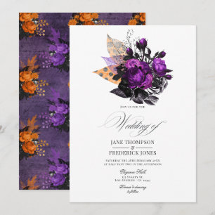 Romantische Shabby-Chic Gotische Bloemen Huwelijk Kaart