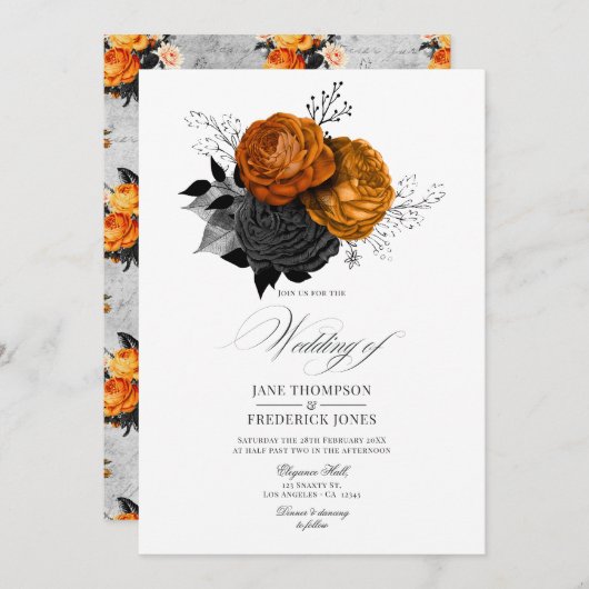 Romantische Shabby-Chic Gotische Bloemen Kaart (Voorkant / Achterkant)