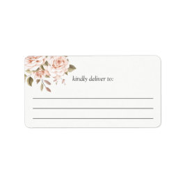 Romantische Shabby Chic Koraalroze Rozen Groot Sch Etiket