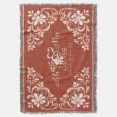 Romantische Shabby Chic Rode Roest Mr & Mrs Bloems Deken (Voorkant Verticaal)