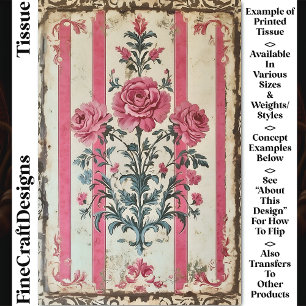 Romantische Shabby Chic Roze Rozen CZ8 Decoupage Tissuepapier
