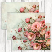 ROMANTISCHE SHABBY ROZEN DECOUPAGE TISSUEPAPIER