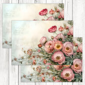 ROMANTISCHE SHABBY ROZEN DECOUPAGE TISSUEPAPIER