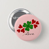 Romantische shamrock harten ronde button 5,7 cm (Voorkant /achterkant)