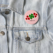 Romantische shamrock harten ronde button 5,7 cm (In situ)