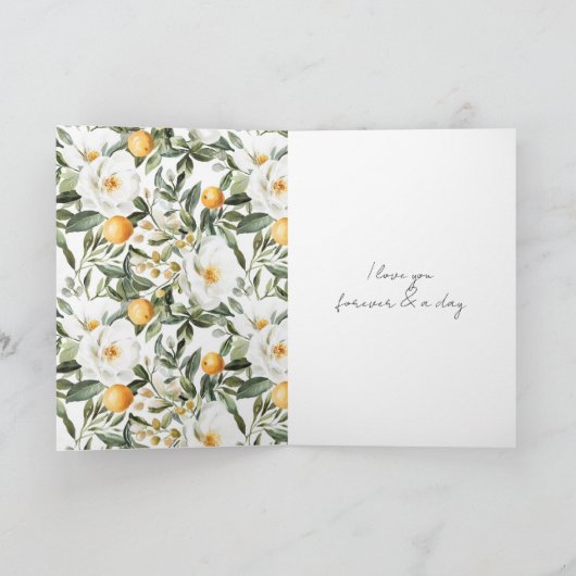 Romantische Siciliaanse zomer Floral Sinaasappels  Kaart (Binnen)