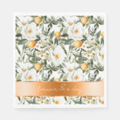 Romantische Siciliaanse zomer Floral Sinaasappels Servet (Voorkant)