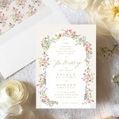 romantische sierlijke bloemboog lente tuin bruilof kaart