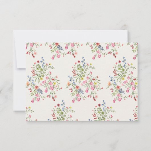 romantische sierlijke bloemboog lente tuin bruilof RSVP kaartje (Achterkant)