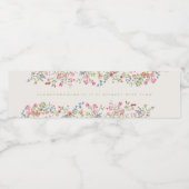 Romantische sierlijke bloemenboho lente bruiloft waterfles etiket (Enkel label)