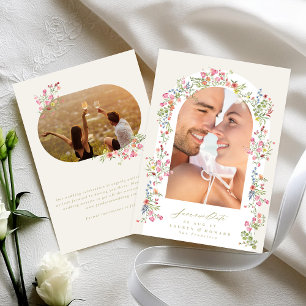 romantische sierlijke bloemenboog lente bruiloft f save the date