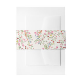 Romantische sierlijke bloemenboog zomerbruiloft uitnodigingen wikkel