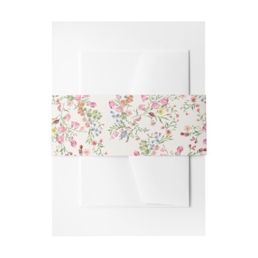 Romantische sierlijke bloemenboog zomerbruiloft uitnodigingen wikkel (Voorkant Voorbeeld)