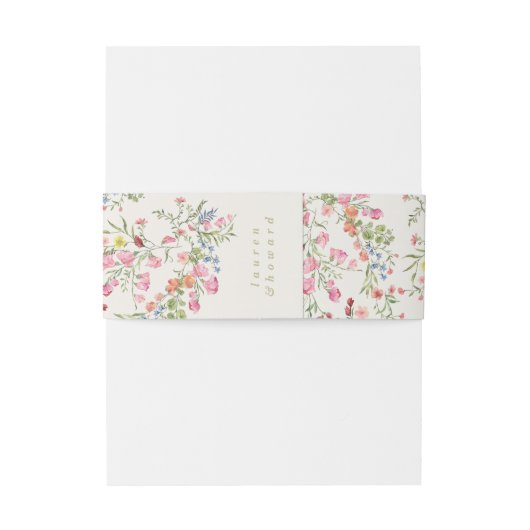 Romantische sierlijke bloemenboog zomerbruiloft uitnodigingen wikkel (Achterkant Voorbeeld)