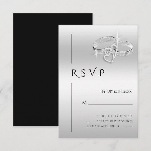 Romantische Sierring Spaans RSVP Kaartje (Voorkant / Achterkant)
