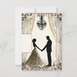 Romantische silhouet van een koppel kaart