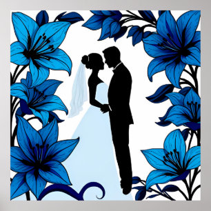 Romantische Silhouet van een Koppel Poster