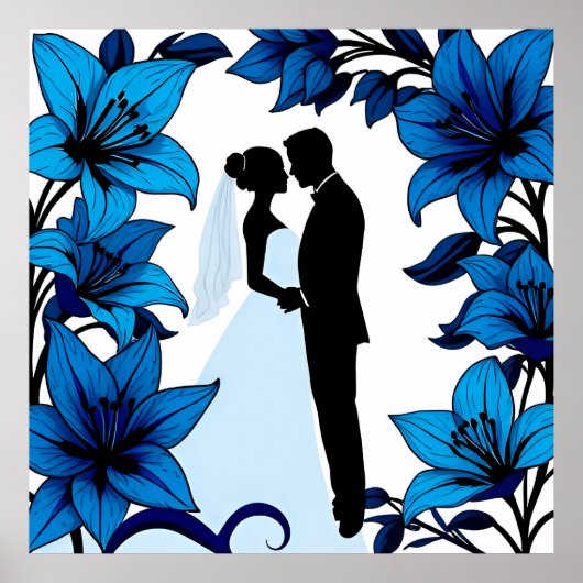 Romantische Silhouet van een Koppel Poster (Voorkant)