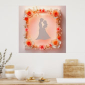 Romantische Silhouet van een Koppel Poster (Keuken)
