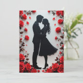 Romantische Silhouet van Koppel  Kaart (Staand voorkant)