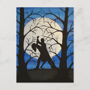 Romantische silhouetdansers briefkaart
