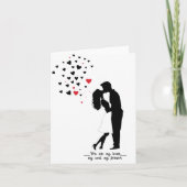 Romantische Silhouette Kiss Kaart - Aangepaste Val (Voorkant)