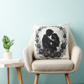 Romantische Silhouette Koppel Rozenkrans Kussen (Stoel)