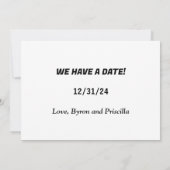 Romantische Silhouette Koppel Wandel door het Bos Aankondiging (Achterkant)