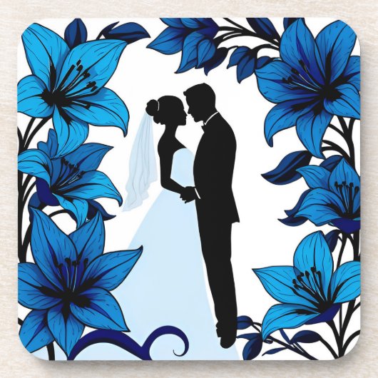 Romantische Silhouette van een Koppel Bier Onderzetter (Voorkant)