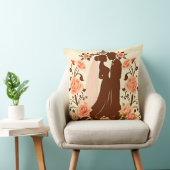Romantische Silhouette van een Koppel Kussen (Stoel)