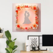 Romantische Silhouette van een Koppel Poster (Thuiskantoor)