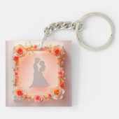 Romantische Silhouette van een Koppel Sleutelhanger (Achterkant)