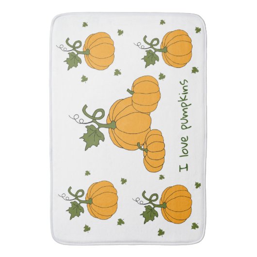 Romantische sinaasappel pompoenoogst badmat (Voorkant Verticaal)