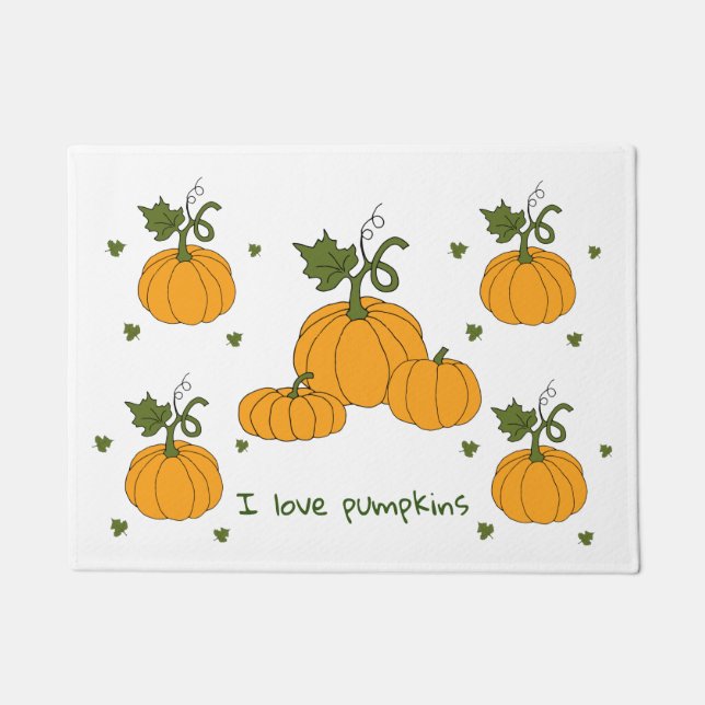 Romantische sinaasappel pompoenoogst deurmat (Voorkant)