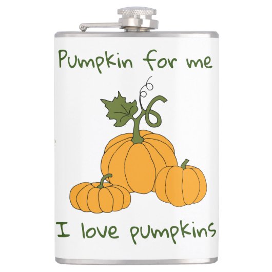 Romantische sinaasappel pompoenoogst heupfles (Voorkant)