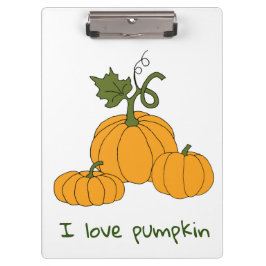 Romantische sinaasappel pompoenoogst klembord