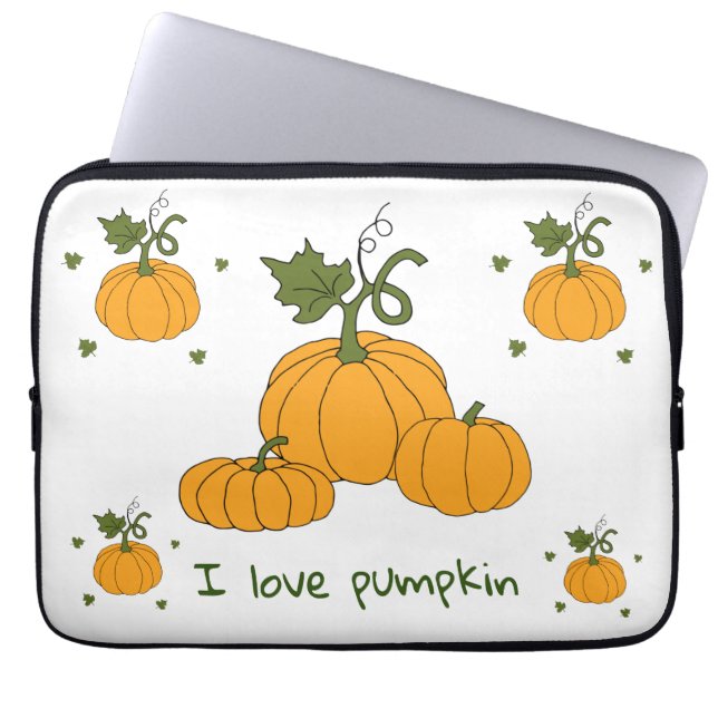 Romantische sinaasappel pompoenoogst laptop sleeve (Voorkant)