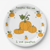 Romantische sinaasappel pompoenoogst papieren bordje (Voorkant)