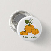 Romantische sinaasappel pompoenoogst ronde button 3,2 cm (Voorkant /achterkant)