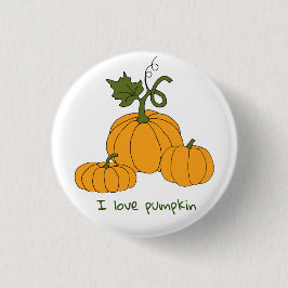 Romantische sinaasappel pompoenoogst ronde button 3,2 cm