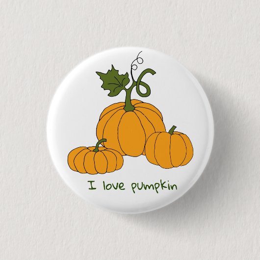 Romantische sinaasappel pompoenoogst ronde button 3,2 cm (Voorkant)